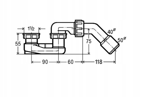 Syfon brodzikowy 1 1/2 x 40/50 106263