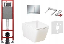 Zestaw podtynkowy 6w1 STELAŻ TECE 32cm + MISKA Przycisk TeceNow Chrom-mat