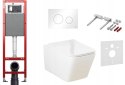 Zestaw podtynkowy 6w1 STELAŻ TECE 32cmwąski + MISKA Przycisk TeceLoop biały