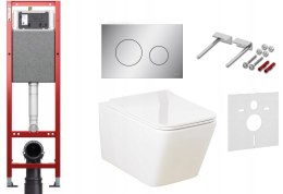 Zestaw podtynkowy 6w1 STELAŻ TECE 32cmwąski + MISKA Przycisk TeceLoop chrom