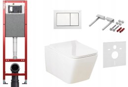 Zestaw podtynkowy 6w1 STELAŻ TECE 32cmwąski + MISKA Przycisk Tecebase biały