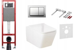 Zestaw podtynkowy 6w1 STELAŻ TECE 32cmwąski + MISKA Przycisk Tecebase chrom