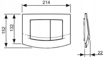 Zestaw podtynkowy 6w1 STELAŻ TECE + MISKA Przycisk Ambia Chrom