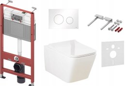 Zestaw podtynkowy 6w1 STELAŻ TECE + MISKA Przycisk TeceLoop biały