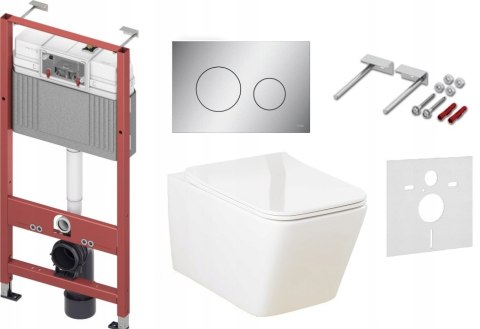 Zestaw podtynkowy 6w1 STELAŻ TECE + MISKA Przycisk TeceLoop chrom