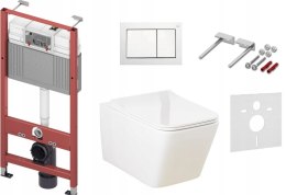 Zestaw podtynkowy 6w1 STELAŻ TECE + MISKA Przycisk Tecebase biały