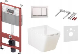 Zestaw podtynkowy 6w1 STELAŻ TECE + MISKA Przycisk Tecebase chrom-mat