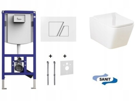 Zestaw podtynkowy WC SANIT INEO + Miska 6w1 przycisk Sanit biały