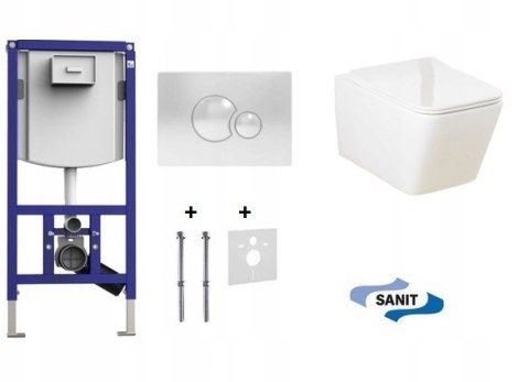 Zestaw podtynkowy WC SANIT INEO + Miska 6w1 przycisk Sanit chrom