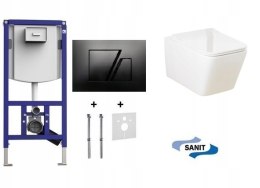 Zestaw podtynkowy WC SANIT INEO + Miska 6w1 przycisk Sanit czarny