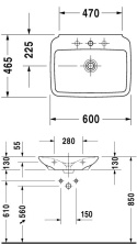 Umywalka Duravit PuraVida 60x46,5 cm 270060
