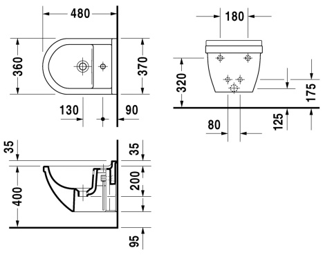 Miska WC Duravit Starck 3 222709 + Starck 3 bidet 228115