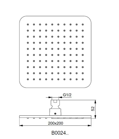 Ideal Standard Idealrain Cube głowica prysznicowa 20x20 cm czarna B0024XG