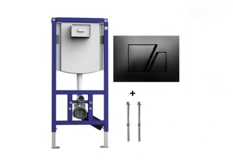 Zestaw podtynkowy WC SANIT INEO + przycisk Sanit czarny 3w1