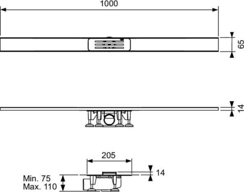 TeceLineo Odpływ Liniowy 100cm stal