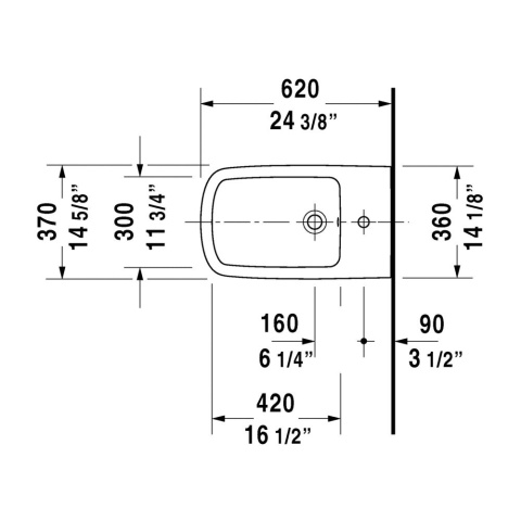 Bidet wiszący Durastyle Duravit biały 228615000