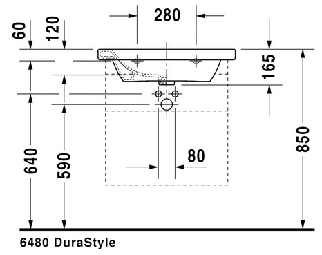 Umywalka Duravit Durastyle 65x48 cm prostokątna biała 232065000