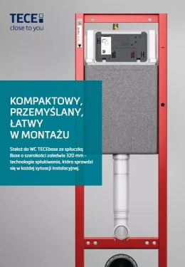 TECE STELAŻ PODTYNKOWY WC SLIM 32CM ZESTAW PRZYCISK NOW BIAŁY POŁYSK 3W1