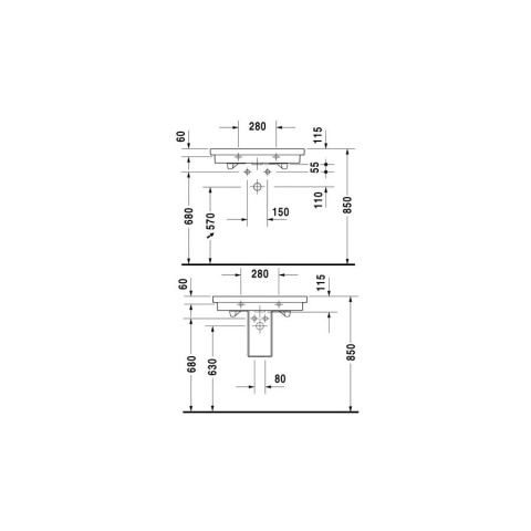 Umywalka Duravit 2nd floor 70x46 cm prostokątna biała 04917000000