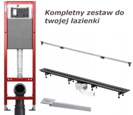 Viega Advantix Vario Odpływ Liniowy + Stelaż Tece 32cm slim