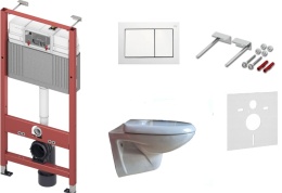 Zestaw podtynkowy 6w1 STELAŻ TECE + MISKA Sevaduo Przycisk Tecebase biały